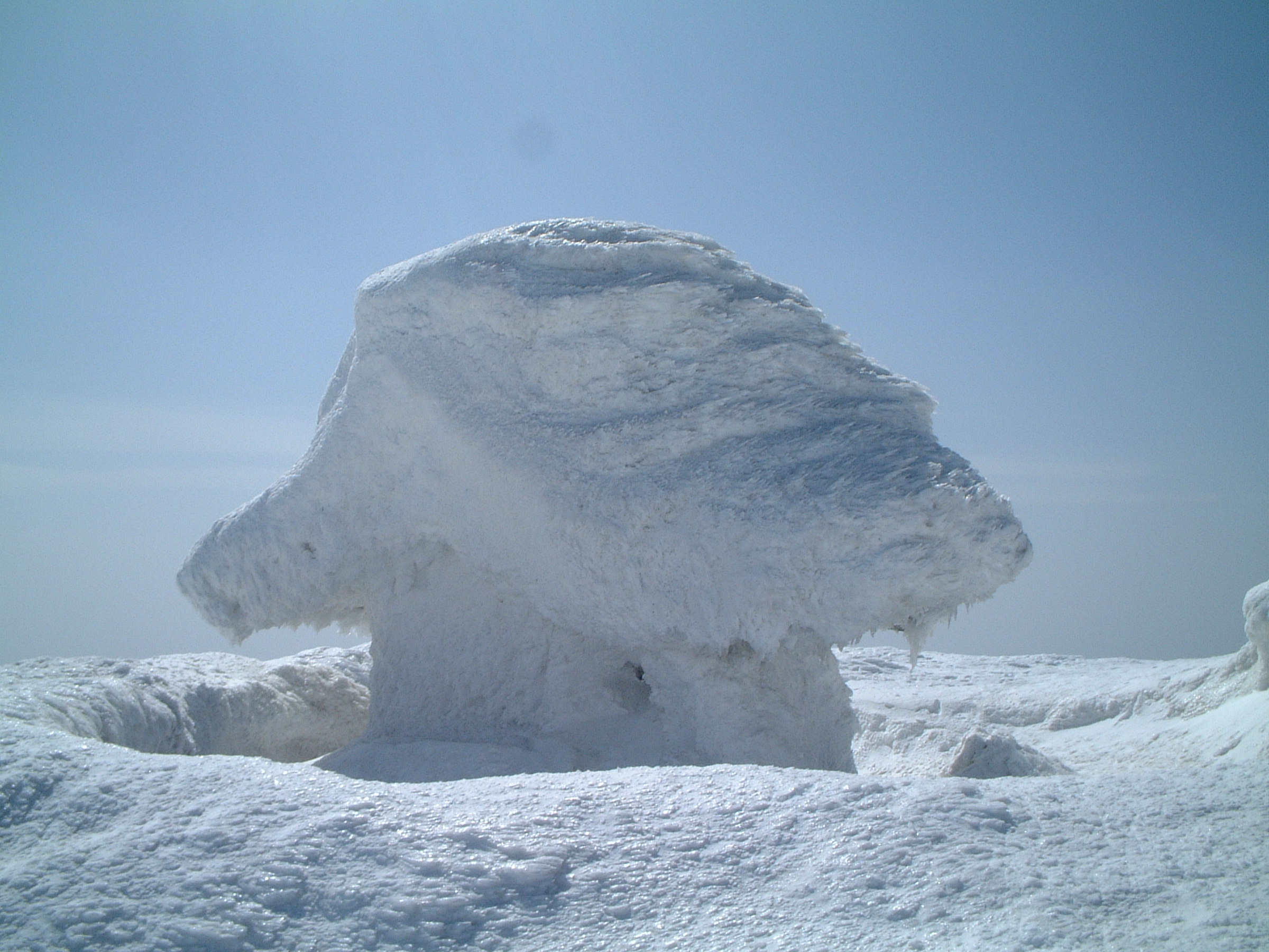 Hard rime on mountain shrine